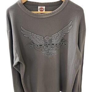 Harley Davidson Ride With Pride Gray Thermal long sleeve shirt size large